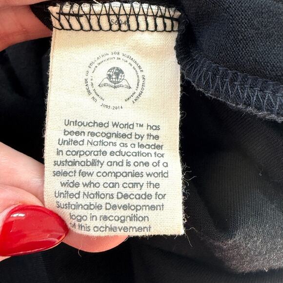 Untouched World Merino Wool Skirt Black Stretch Pull On Sustainable Large - Picture 4 of 5